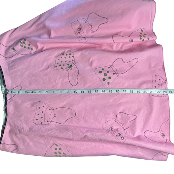 Lapis A-Line Pink Skirt with Whimsical Purse Pattern Full and Lined Size Large - Picture 9 of 11